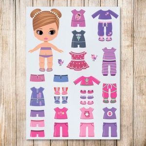 Фетр с рисунком "Papper doll 4"