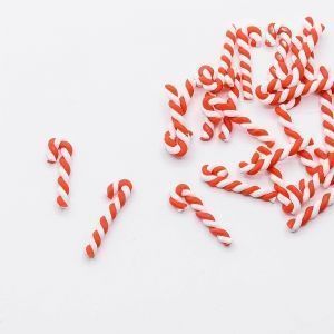 Кабошон Леденец 25 мм, цвет красно-белый