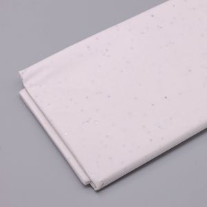 Бумага тишью 50*66см, цвет белый с серебряными блестками