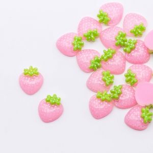Кабошон клубничка 20 мм, цвет розовый