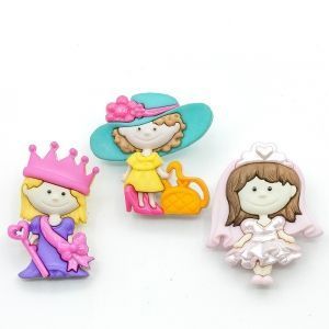 Набор пуговиц "Профессии девочки"
