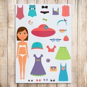 Фетр с рисунком "Papper doll 5"