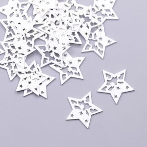 Деревянная звездочка ажурная 32 мм, цвет белый