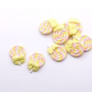 Кабошон леденец с бантиком №4, 35х25мм