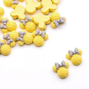  Кабошон микки 20 мм, цвет желтый