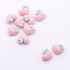  Кабошон пушистое сердце 20 мм, цвет розовый
