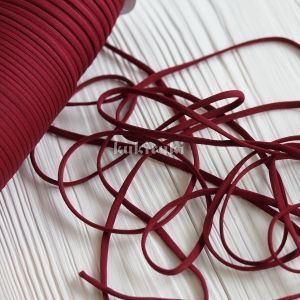 Лента эластичная 5 мм, цвет бордовый