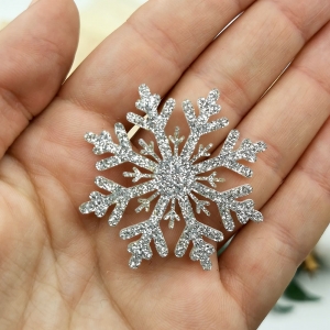 Снежинка из блестящего фетра, цвет серебро