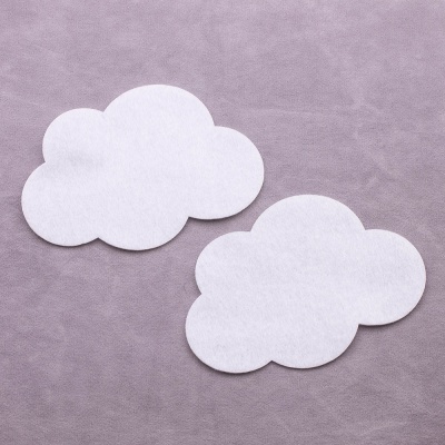 Облака №2 из мягкого фетра, цвет белый