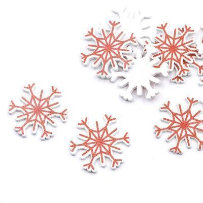 Снежинка из фанеры 35мм, цвет красный