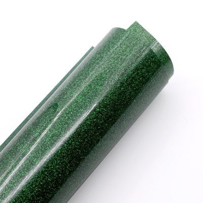 Термопленка глиттерная 20х25см, цвет зеленый