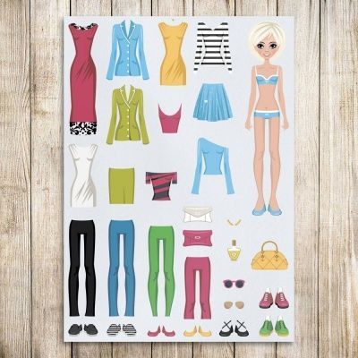Фетр с рисунком "Papper Doll 3"