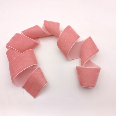Бархатная лента 38 мм, цвет розовый персик