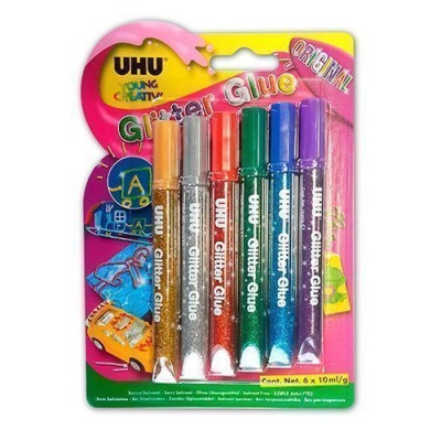 Клеящие блестки UHU Glitter Glue 6*10мл