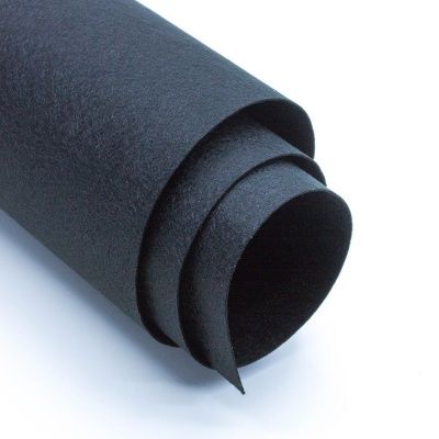 Корейский жесткий фетр 0,5 мм, цвет S-26 (черный)