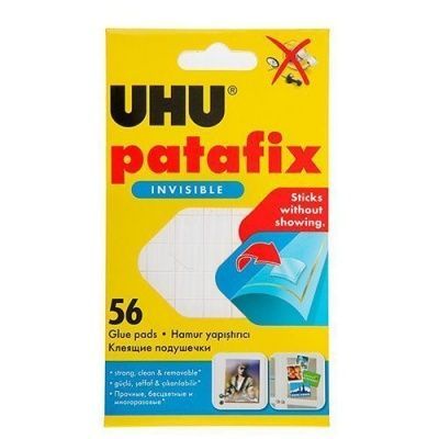 Многоразовые прозрачные клеевые подушечки для гладких поверхностей UHU PATAFIX Invisible