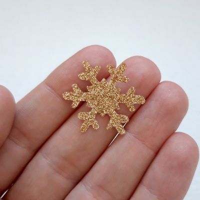 Снежинка №5 из термопленки 30мм, цвет золотой