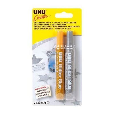 Клеящие блестки UHU Glitter Glue 2*20мл